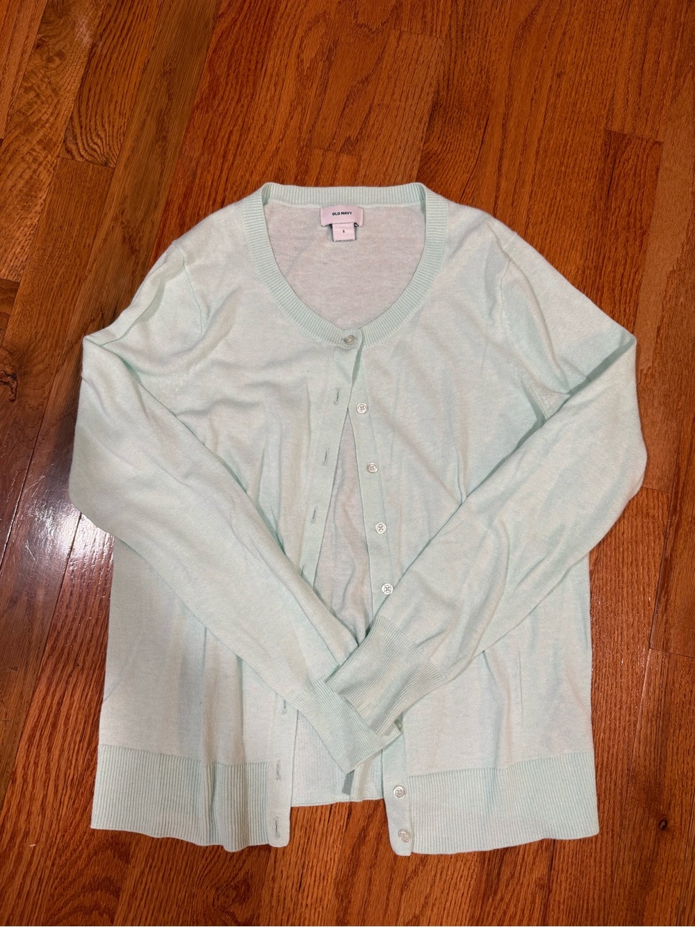 Old Navy Pale Mint Button-Front Crewneck Cardigan
